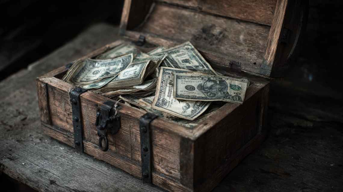 札束が入っている木箱のボックス