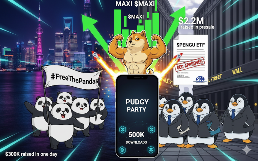 Viral Meme Coin Pudgy Pandas Sparks Maxi Doge Presale to Soar Beyond $2M