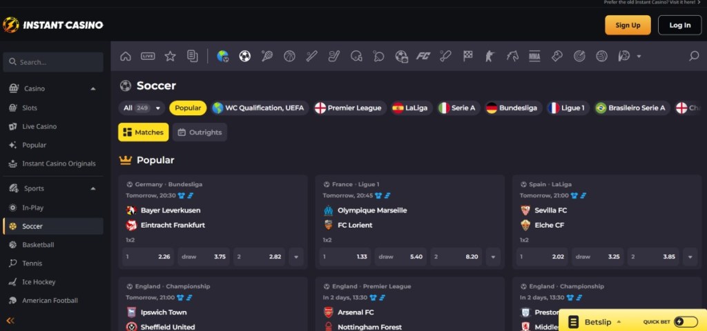 Instant Casino es un sitio donde apostar con criptomonedas y encontrar apuestas seguras.