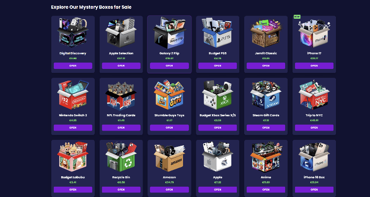 Prieinama mystrery box kaina su JemLit