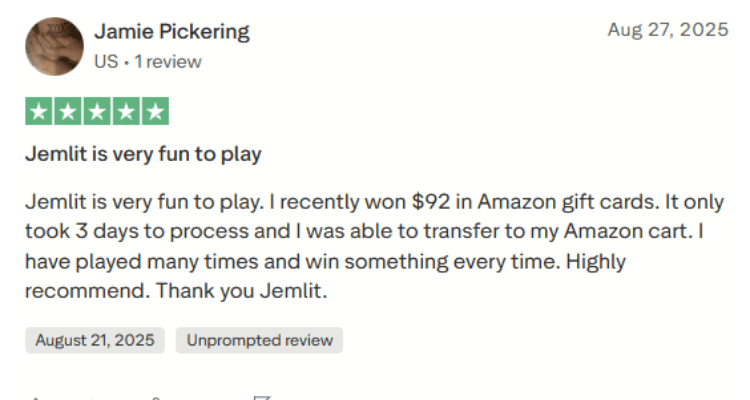 Jamie Pickering – laimėjimai kas kartą