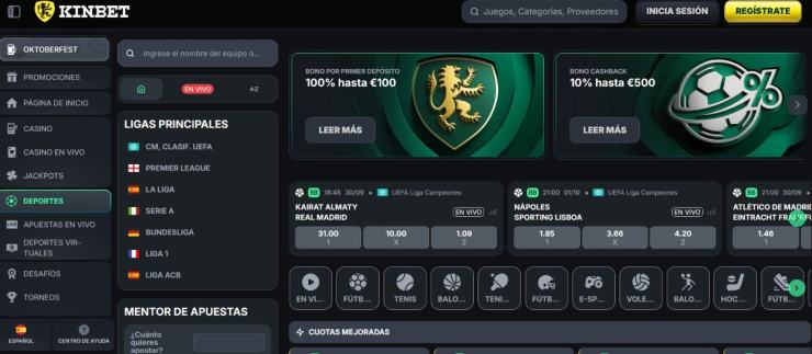 Kinbet permite apostar fuera de España anónimamente
