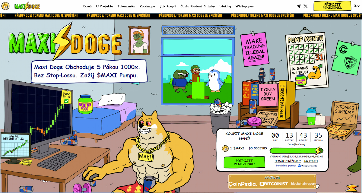 Maxi Doge Meme energie se stakingem, soutěžemi a kulturou „maximálních zisků“