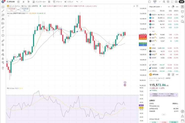 仮想通貨レバレッジ10倍のチャート