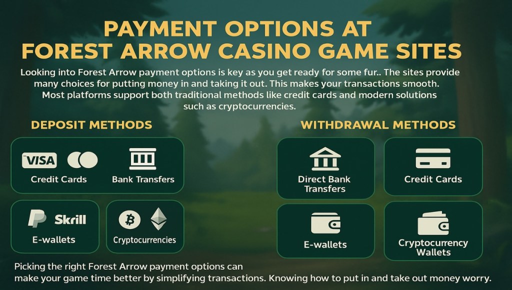 Payment Options at Forest Arrow Casino Game Sites