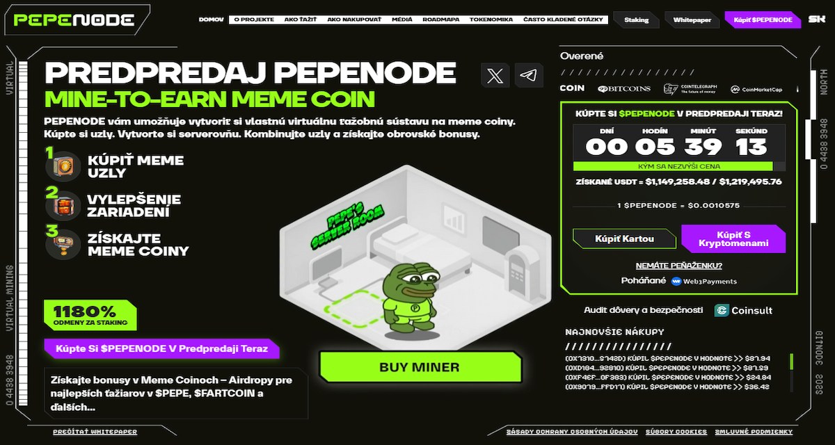 Pepenode – gamifikovaný virtuálny mining