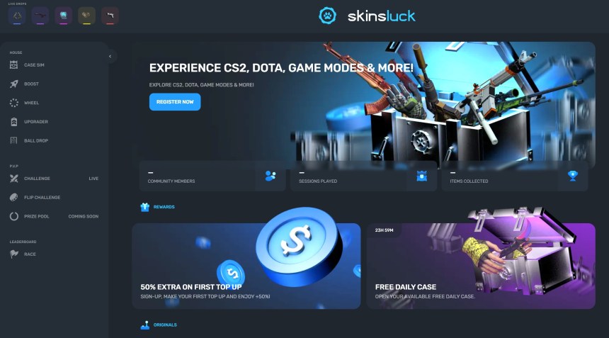 skinsluck home page
