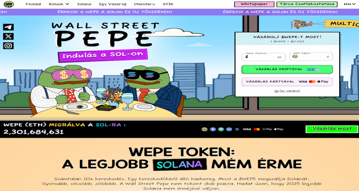 WEPE (Wall Street Pepe) a Solanán
