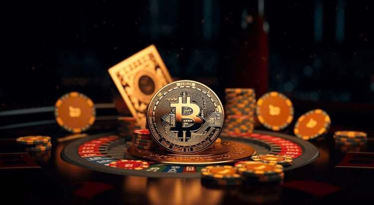 Bitcoin e outras fichas de casino.