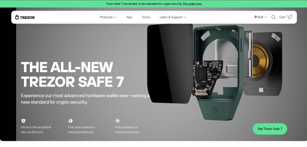 4. Trezor Model T - відкритий код і підтримка багатьох токенів