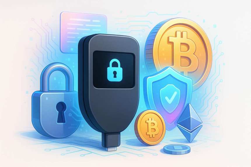 Trezor Safe 7 : le wallet ultime pour sécuriser vos cryptomonnaies — écran, PIN, passphrase, sauvegarde.