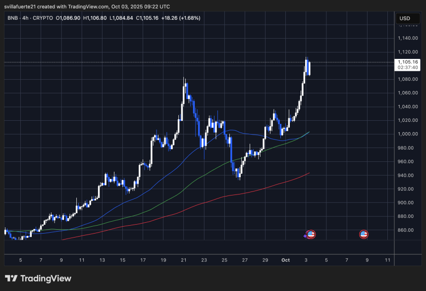 BNB consolidates around ATH | Source: BNBUSDT chart on TradingView