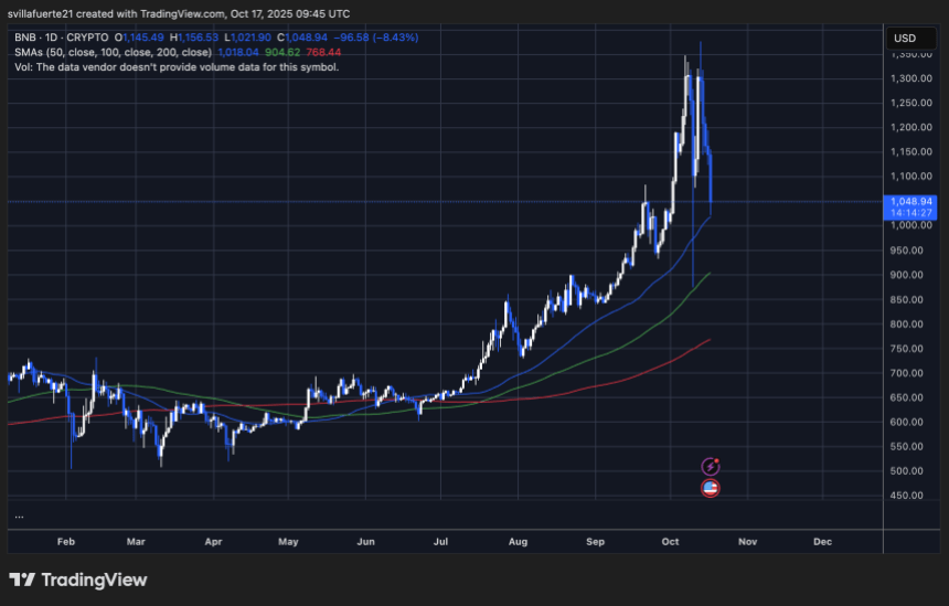 BNBUSDT chart on TradingView