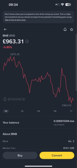 Binance app on Lite mode