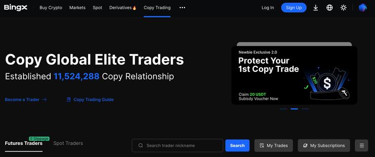 BingX najlepšie platformy na copy trading