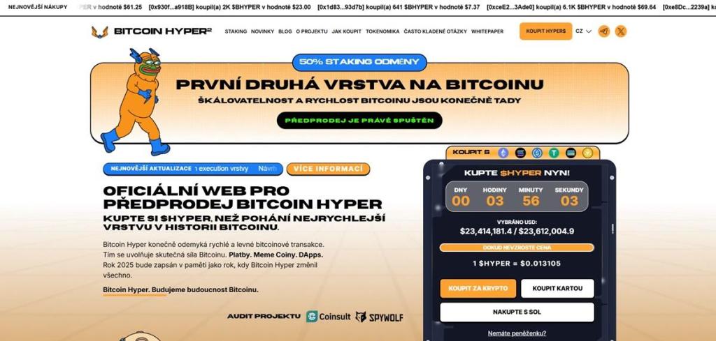 Bitcoin Hyper (HYPER)：Revoluce Bitcoinu s umělou inteligencí a rychlejšími transakcemi