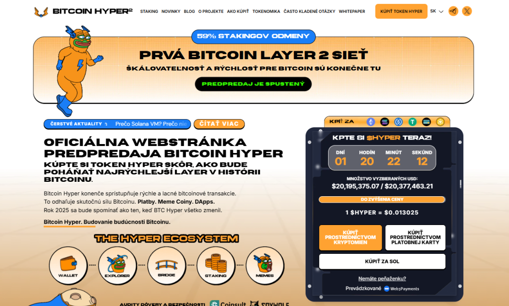 Bitcoin Hyper (HYPER): Nákup pri dne