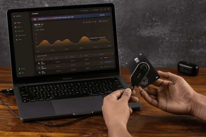 CySync app and Cypherock’s hardware wallet.