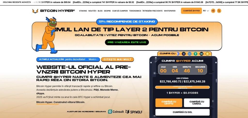 Deschide Piețele Globale de Active cu Bitcoin Hyper – Investește în Tokenurile HYPER înainte ca prețul să urce la 0,200 USD!