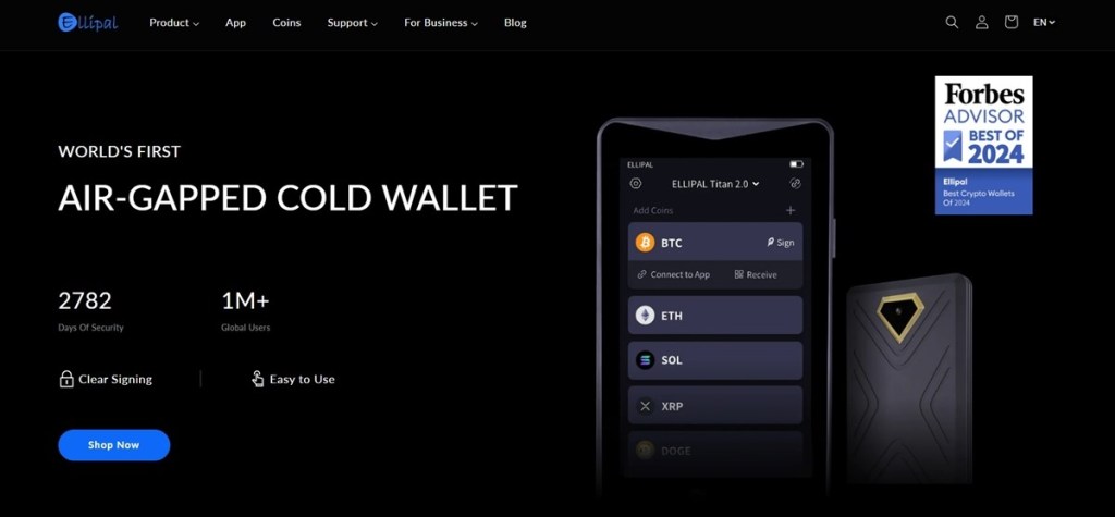 Ellipal Titan – visiškai offline sprendimas