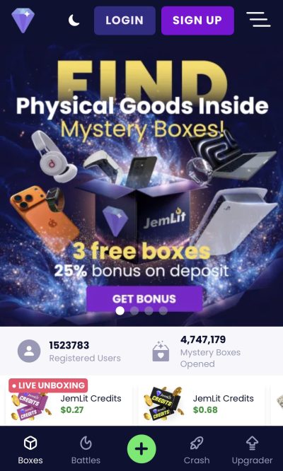 ジェムリットホーム画面｜カジノレビュー紹介