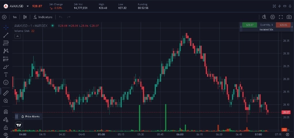 Izvēlieties AVAX tirdzniecības pāri un izpildiet darījumu