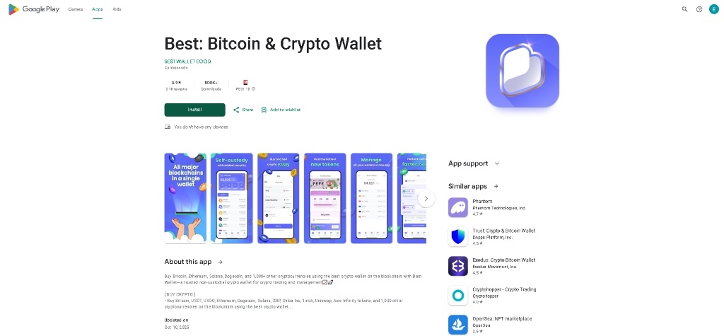 Lejupielādējiet Best Wallet lietotni un izveidojiet savu kontu