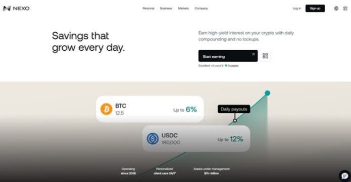 Nexo’s savings options