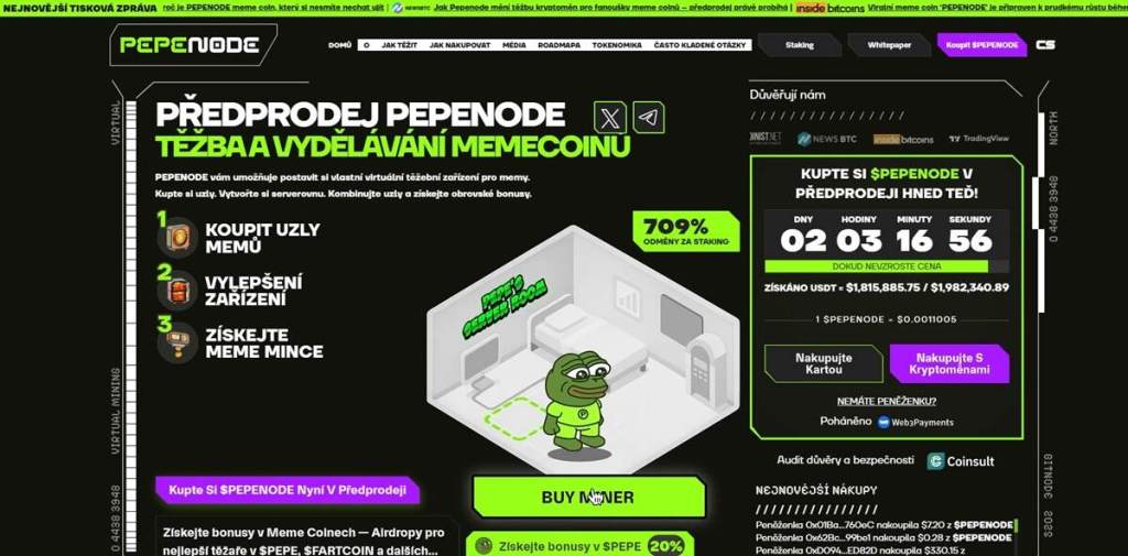 Pepenode (PEPE)：Spojení herního světa a meme kultury v blockchainové revoluci