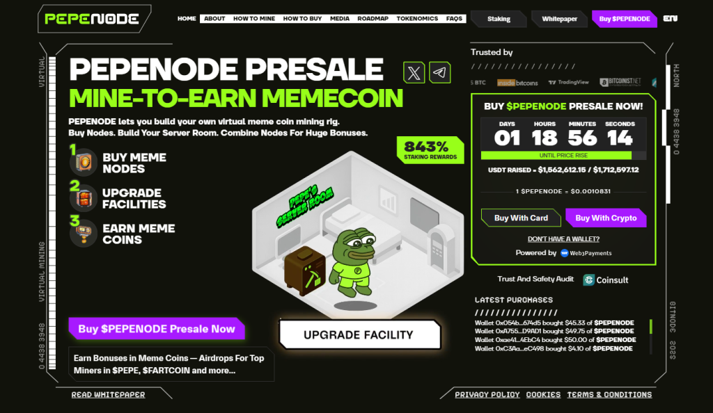 Pepenode (PEPENODE): "mine-to-earn" bez hardvera