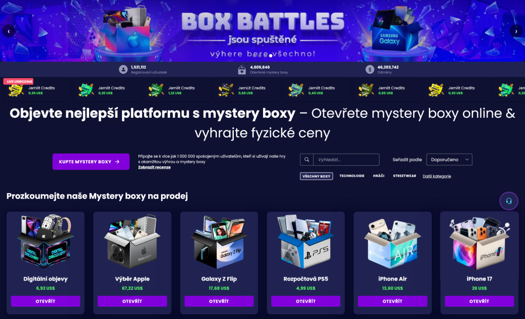 jemlit s mystery box s elektronikou