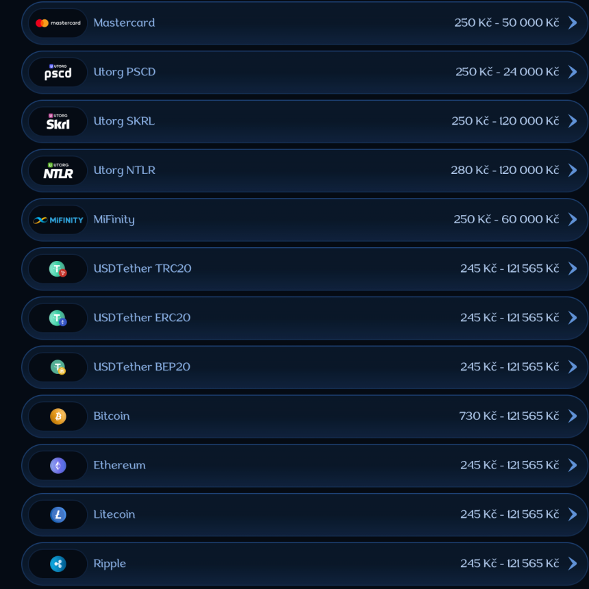 Millioner platební metody