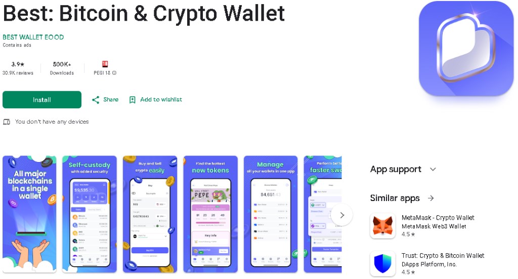 Stiahnite a nainštalujte Best Wallet