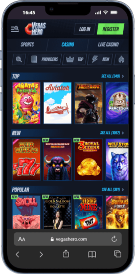 A screenshot of High Roller Casino - VegasHero