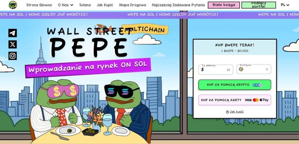 WEPE (Wall Street Pepe) Nowy poziom w świecie memecoinów na Solanie