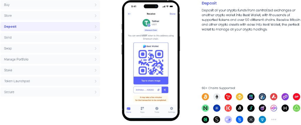 Wpłacanie środków do Best Wallet