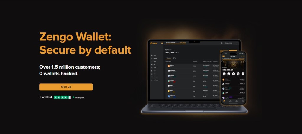 3. Zengo Wallet – ბიომეტრიული უსაფრთხოება და მარტივი გამოყენება Binance (BNB) მომხმარებლებისთვის