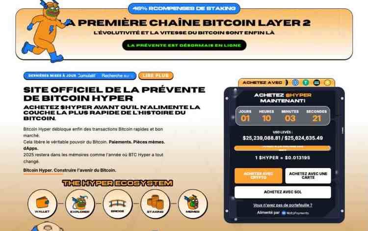 Acheter Bitcoin Hyper en prévente