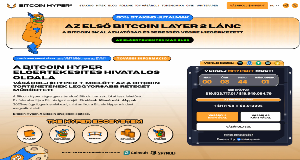 Bitcoin Hyper (HYPER): Bitcoin-L2, Solana-szerű felhasználói élménnyel