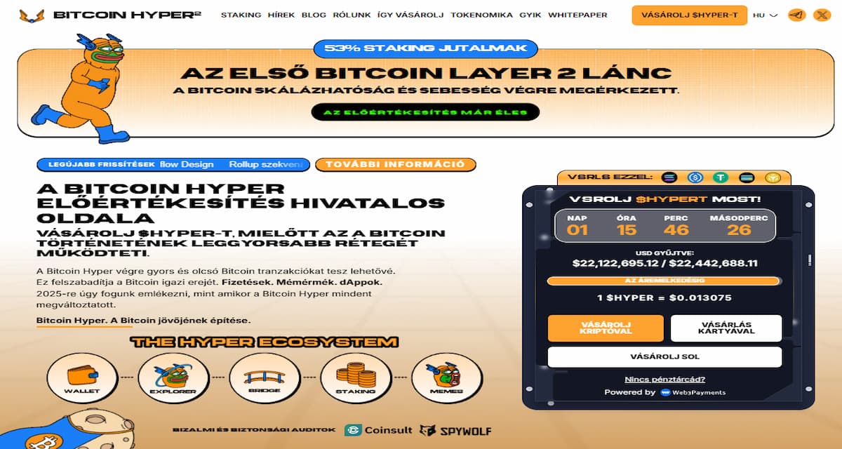 Bitcoin Hyper (HYPER) – Egy Bitcoin Layer-2 a Solana sebességével és a Bitcoin biztonságával.