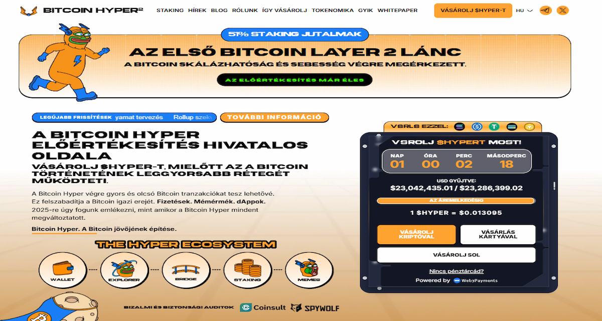 Bitcoin Hyper – Bitcoin Layer-2 hálózat, amely a Solana Virtual Machine-re épül