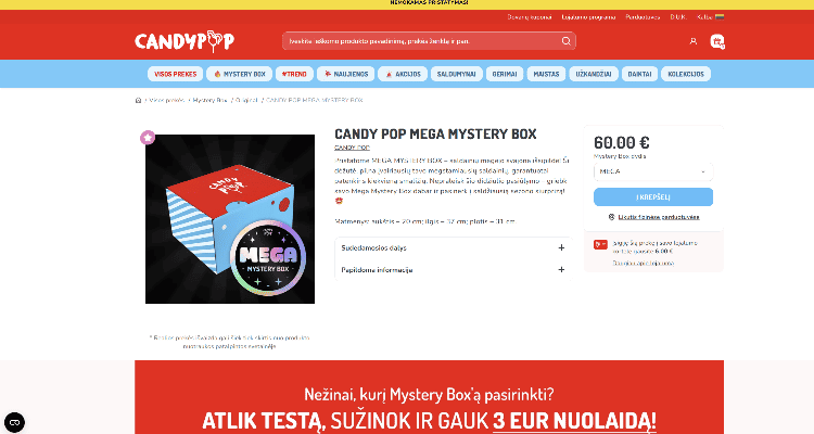 Candy Pop Mega Mystery Box apžvalga