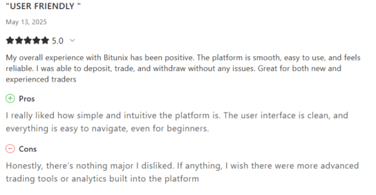 Bitunix review on Capterra.