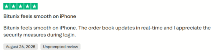 Trustpilot: Bitunix positive review.