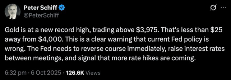 Gold at record high = Fed policy is wrong.