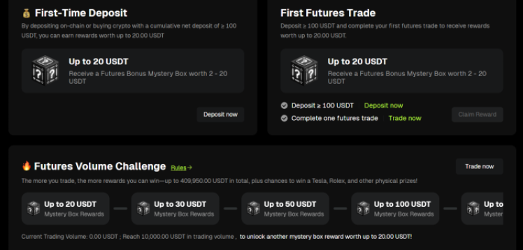 Task Center on Bitunix.