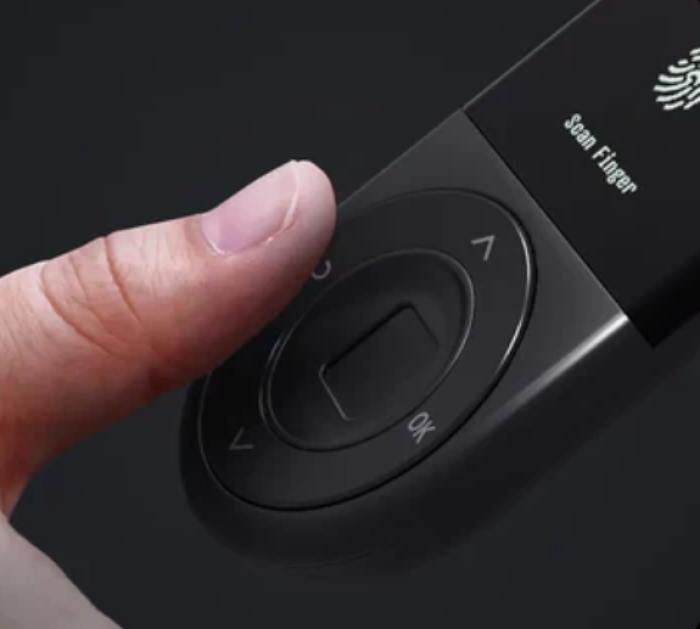 D’CENT wallet protects your crypto with biometric fingerprint authentication.