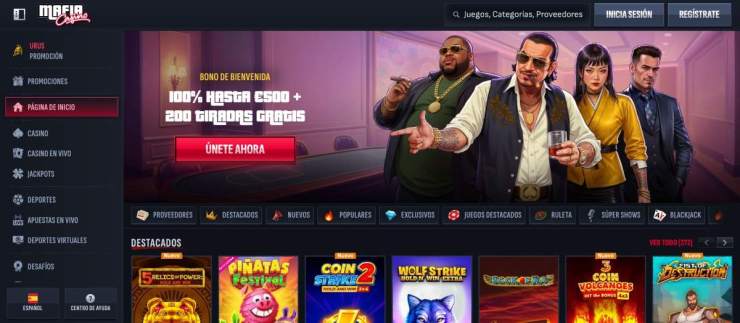 Mafia Casino es una opción segura para depositar y retirar con Mastercard y jugar al casino