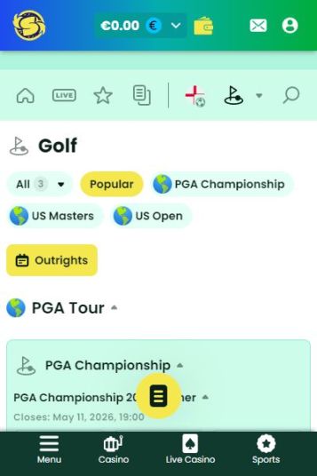 カジノの合間にメジャー大会にベット