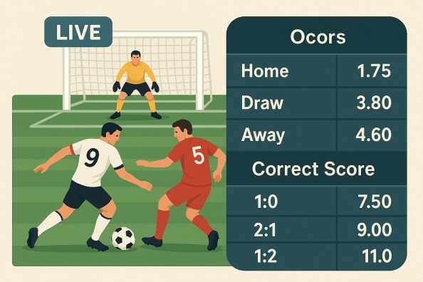 サッカー賭け｜オッズ表と試合進行の様子